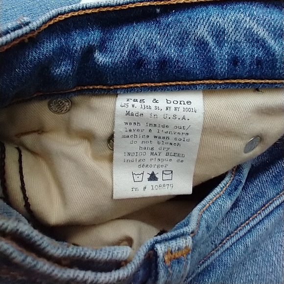 RAG & BONE skinny racer patchwork jeans 27 (D2) - Picture 11 of 13